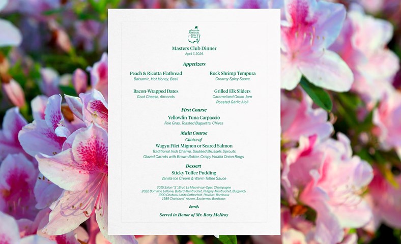 Elgur á Masters matseðlinum og eðalvín hjá Rory 