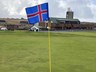 Íslenski fáninn á 18. flöt á Öndverðarnesvelli