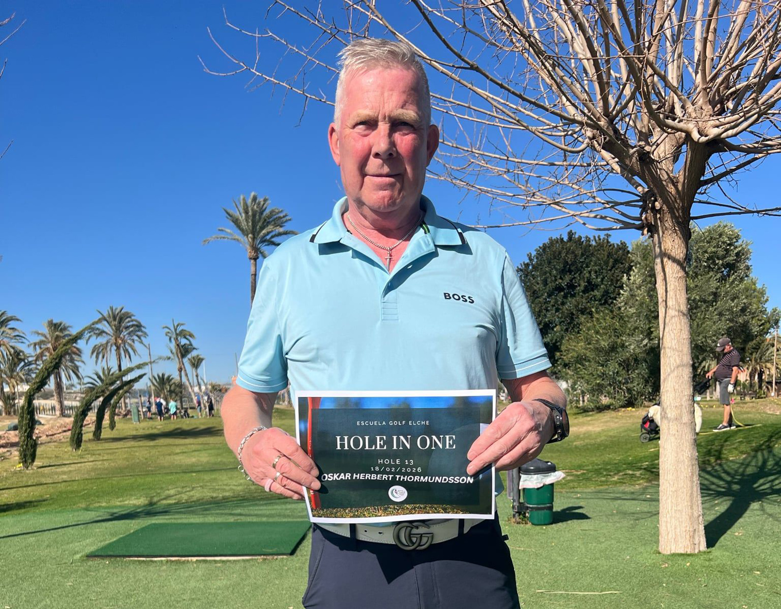 Óskar fór holu í höggi á Spáni